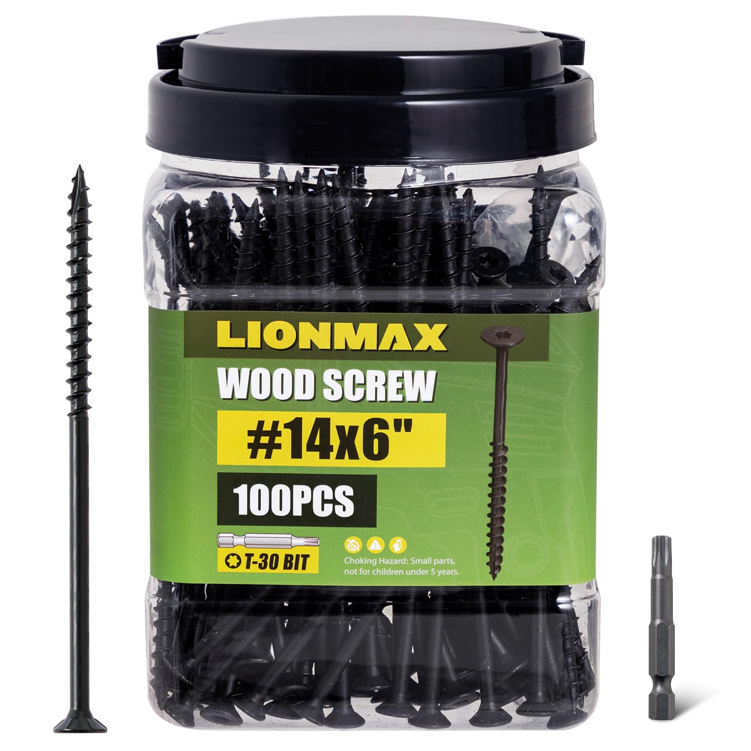 LIONMAX Deck Screws #14 x 6 Inch for Outdoor Decking Projects