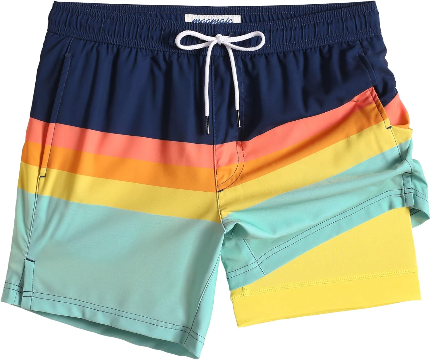 maamgic Mens 5 Inch Stretch Swimming Shorts for Beach Fun