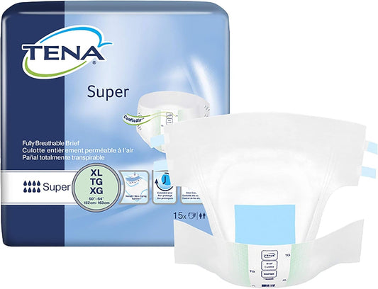 TENA Super XL Briefs:  Heavy Absorbency, 60 Ct