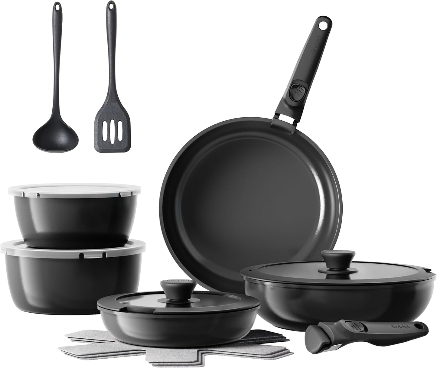 Redchef 16pcs Nonstick Kitchen Cookware Set for Versatile Cooking