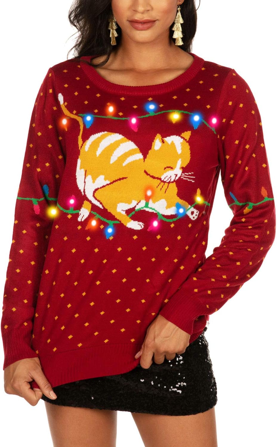 Light-Up Christmas Sweaters for Women - Tipsy Elves Holiday Fun