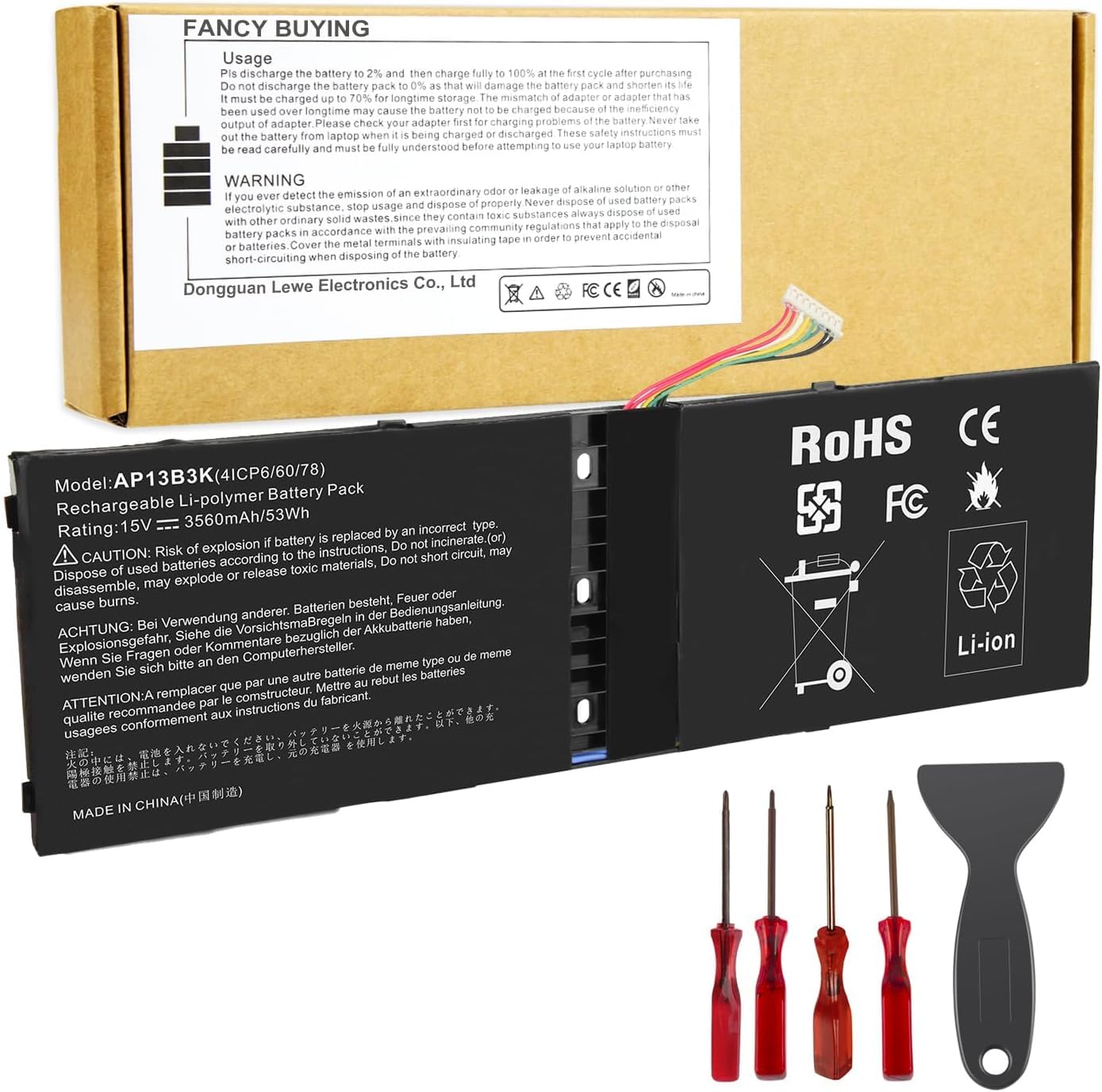 AP13B3K AP13B8K Replacement Laptop Battery for Acer Aspire Models