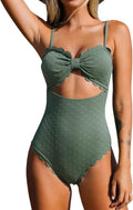 CUPSHE One Piece Swimsuit Black Cutout Scallop Trim - Flattering Fit
