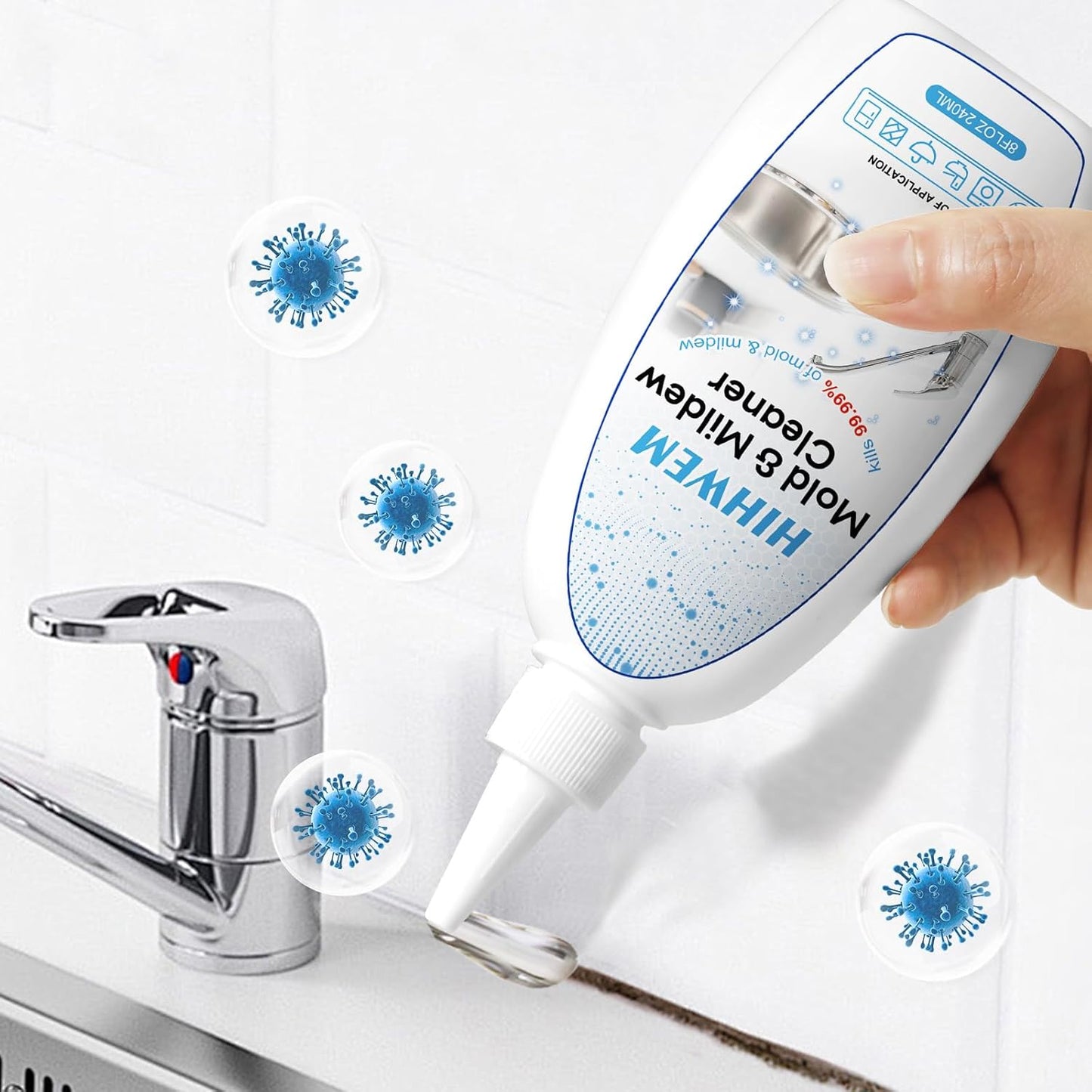 8 fl.oz Mold Mildew Remover Gel for Household - HIHWEM