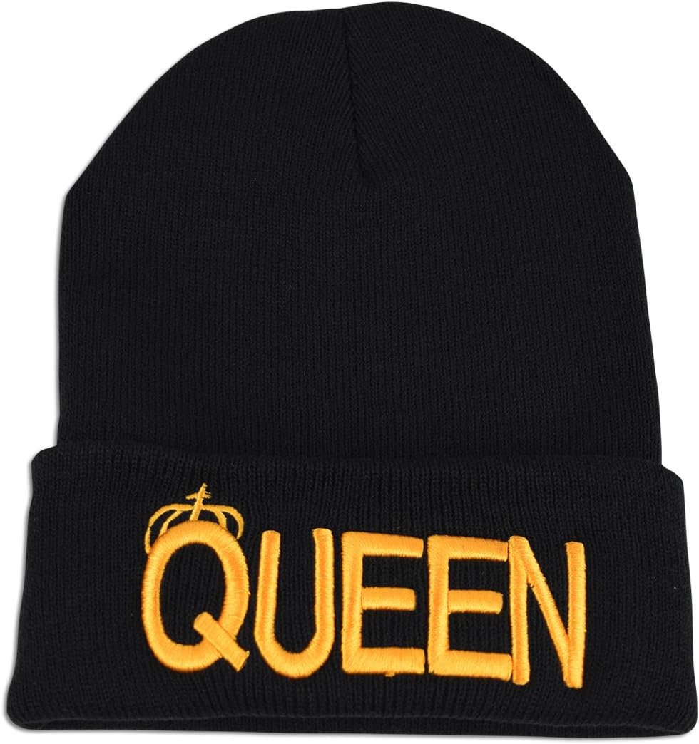 Warm Winter Beanie with Crown Embroidery
