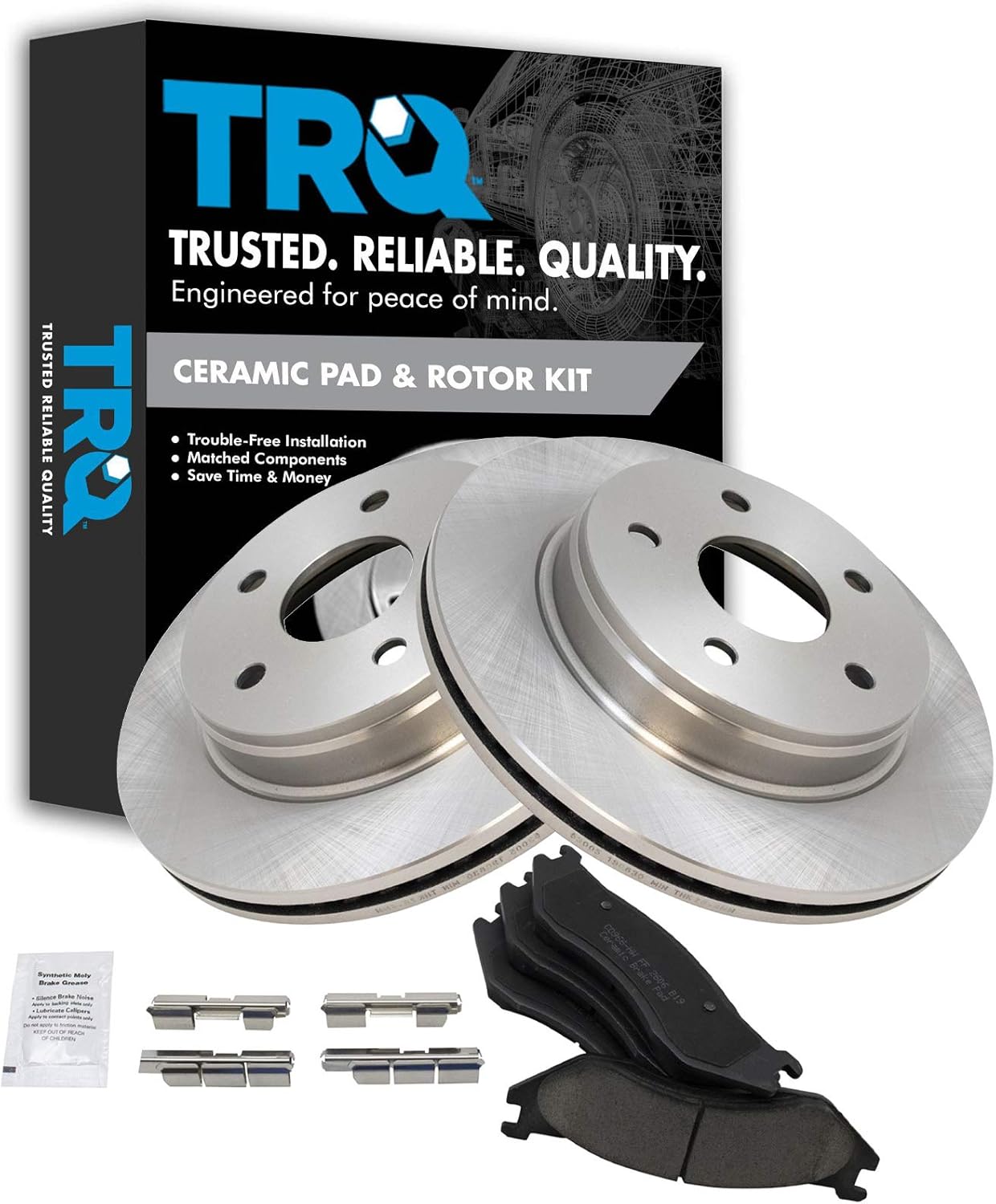 TRQ Front Ceramic Disc Brake Pads & Rotors Kit for Dodge Durango