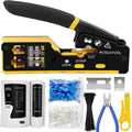 RJ45 Crimp Tool Pass Through Kit - Complete Ethernet Crimper