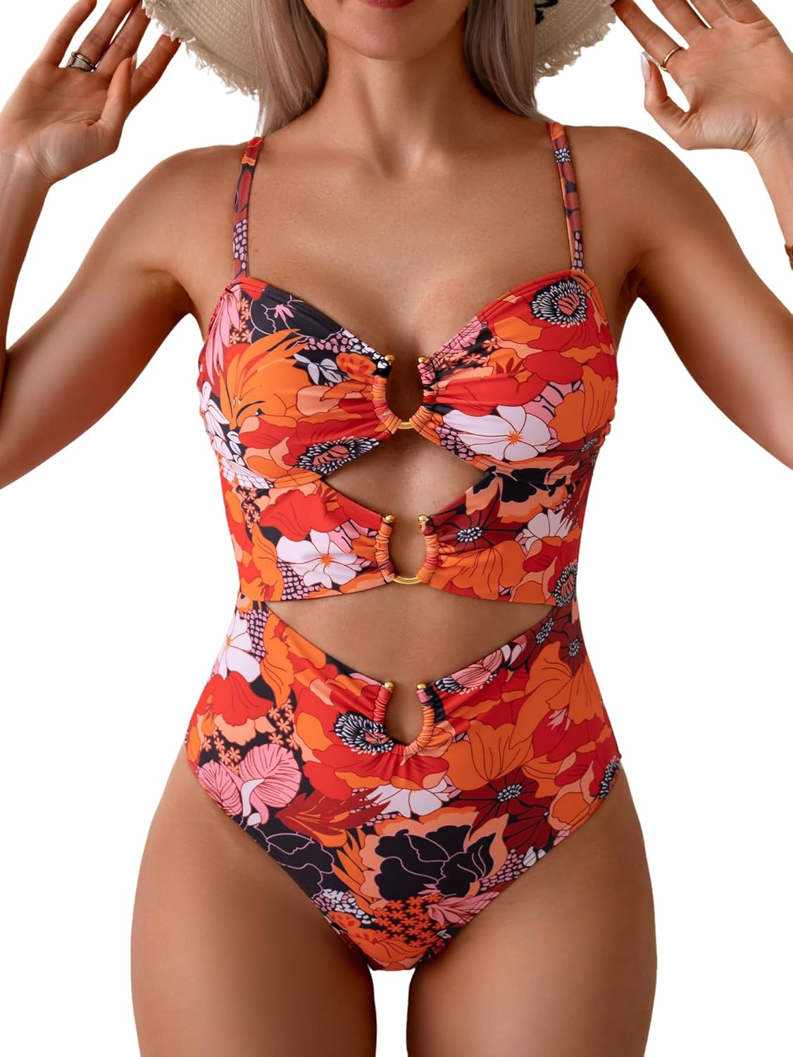 Eomenie One Piece Swimsuit for Women with Sexy Cutout Design
