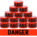 Red Danger Tape 12 Pack 3 in x 1000 ft - High Visibility Safety Tape