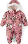 Unisex Baby Fleece Hoodie Zip-Front Snowsuit for Winter Warmth