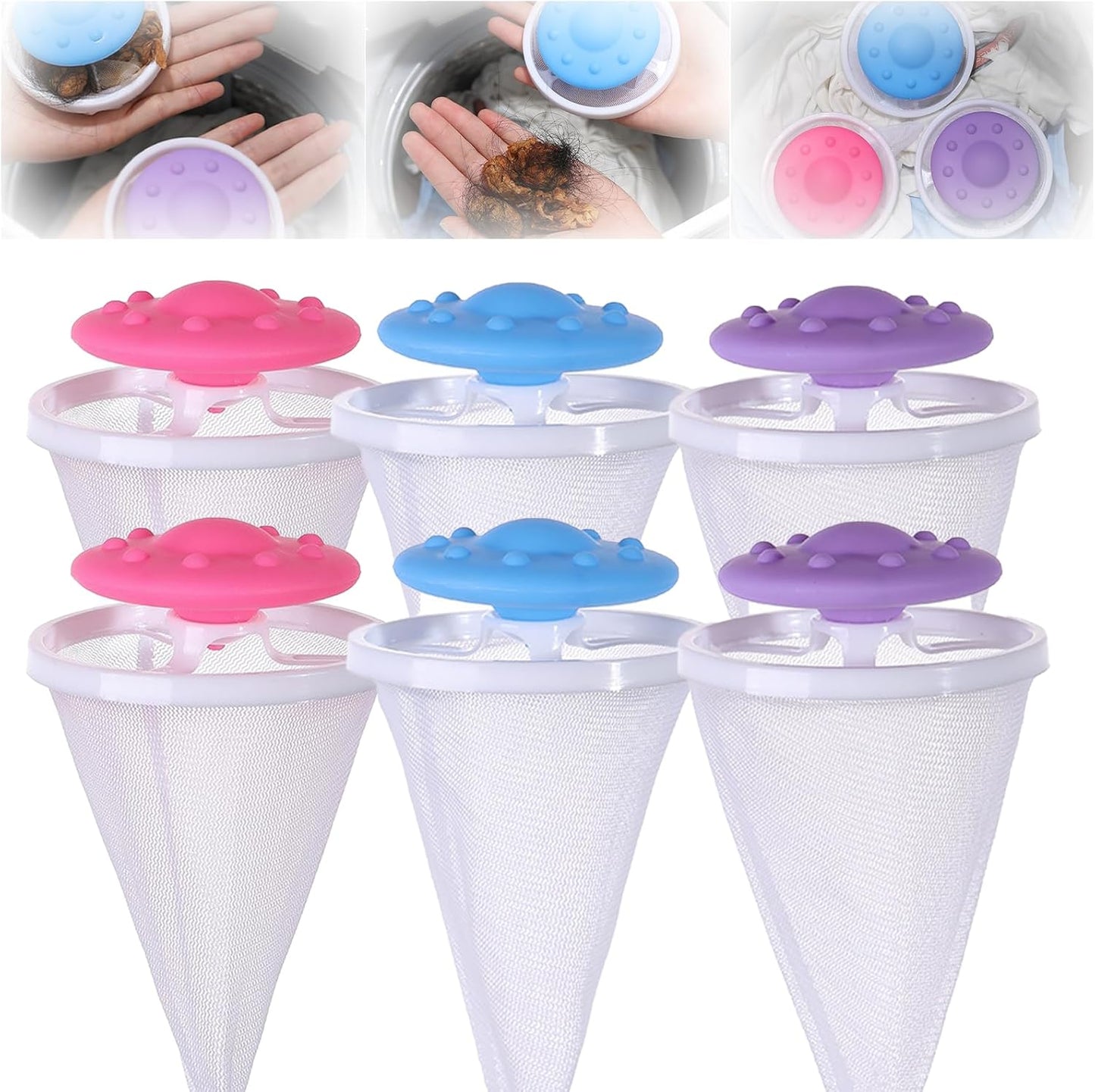6pcs Floating Hair Filter Bags by Krilves