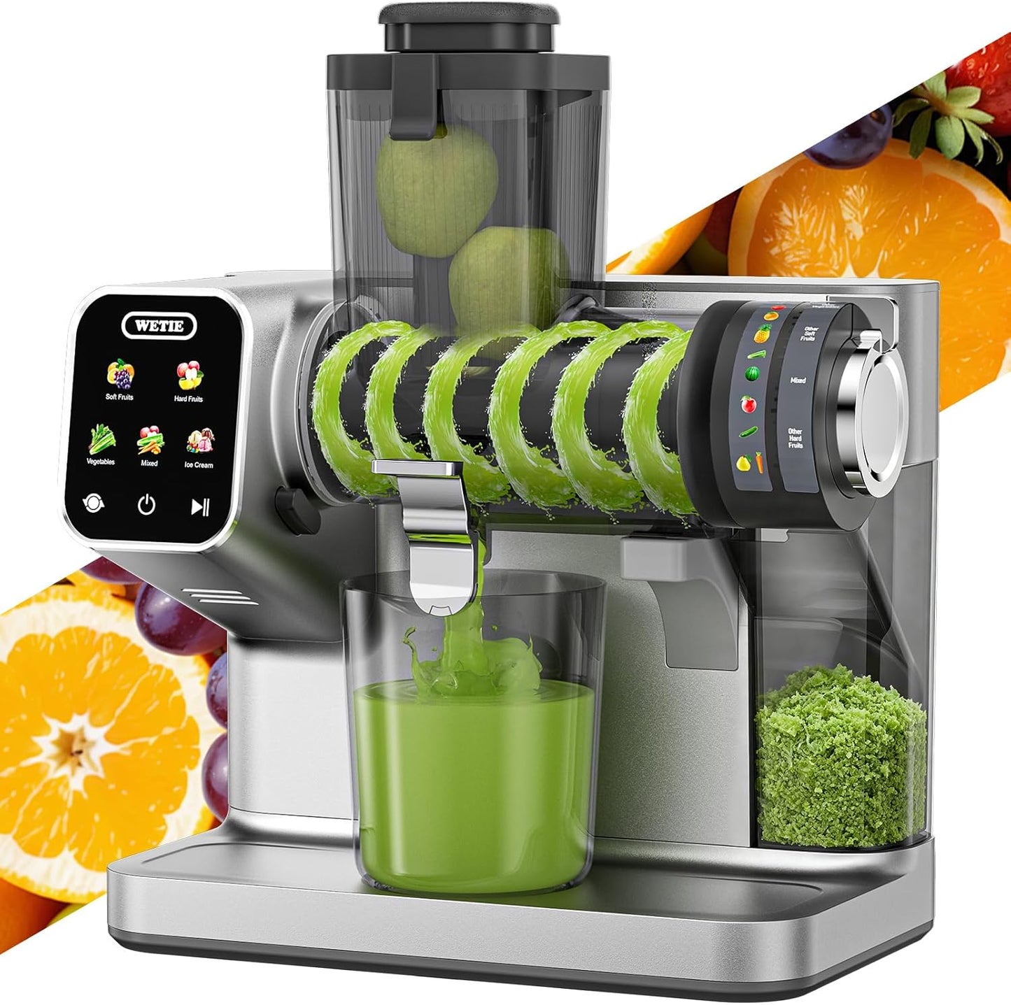 WETIE Cold Press Juicer with Adjustable Pressure and High Yield