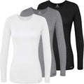Underscrubs for Women 3 Pack - Long Sleeve Comfort Tee by Adar