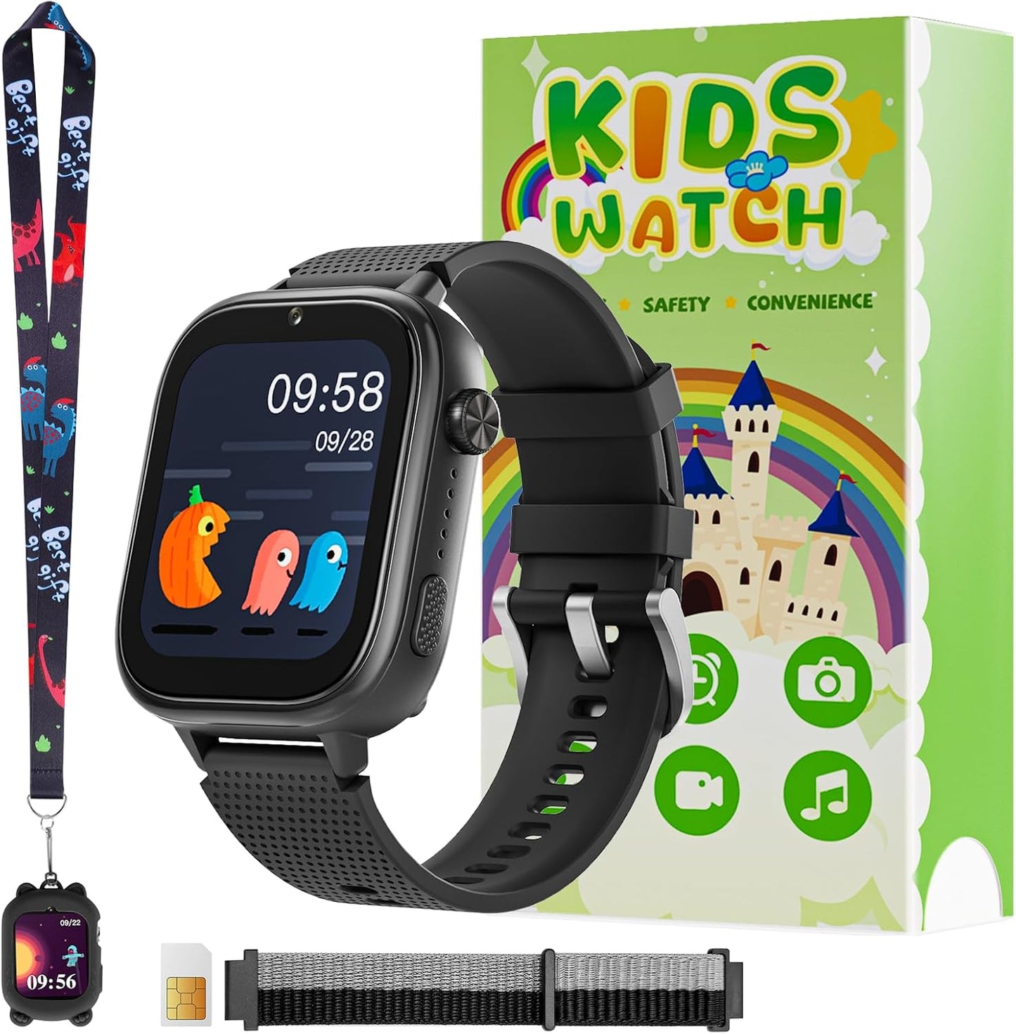 OKYUK Kids 4G Smartwatch - 47 Games, Two-Way Calling, SOS Button!