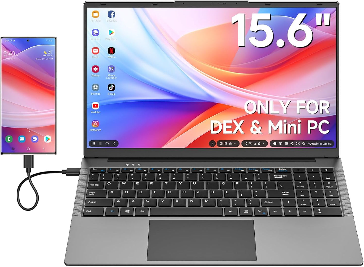 15.6 inch Portable Monitor for Samsung DeX and Mac mini Experience