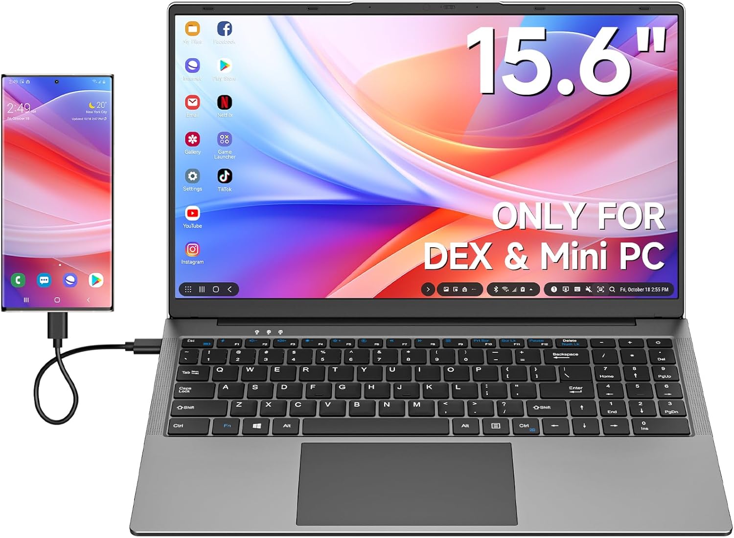 15.6 inch Portable Monitor for Samsung DeX and Mac mini Experience