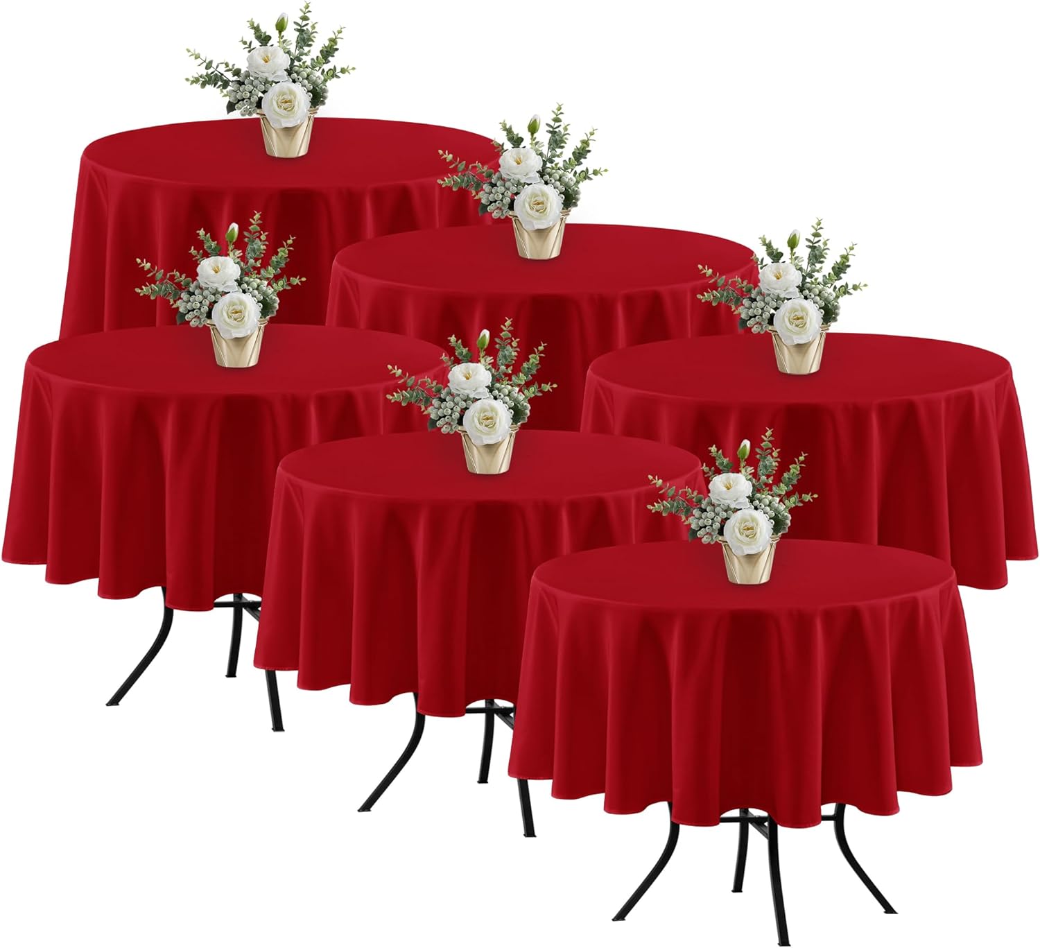 Fitable 6 Pack Red Round Table Clothes - Perfect for Any Occasion