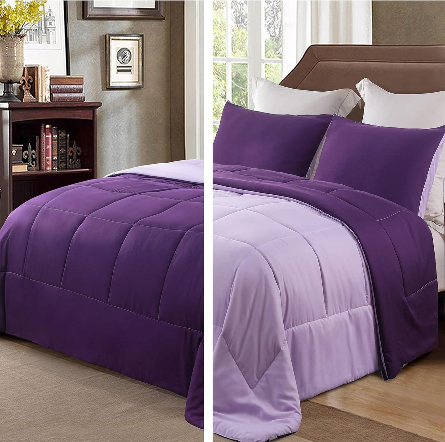 Lightweight Reversible Queen Size Comforter Set for All Seasons