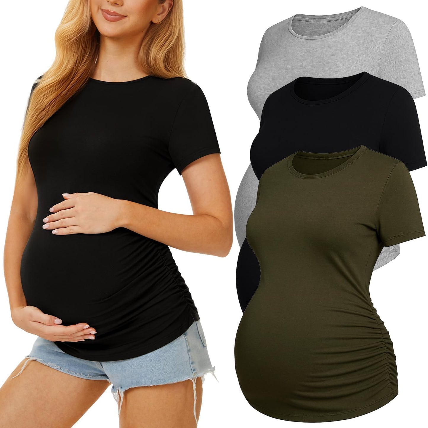 3 Pack Womens Maternity Shirts for Comfort and Style