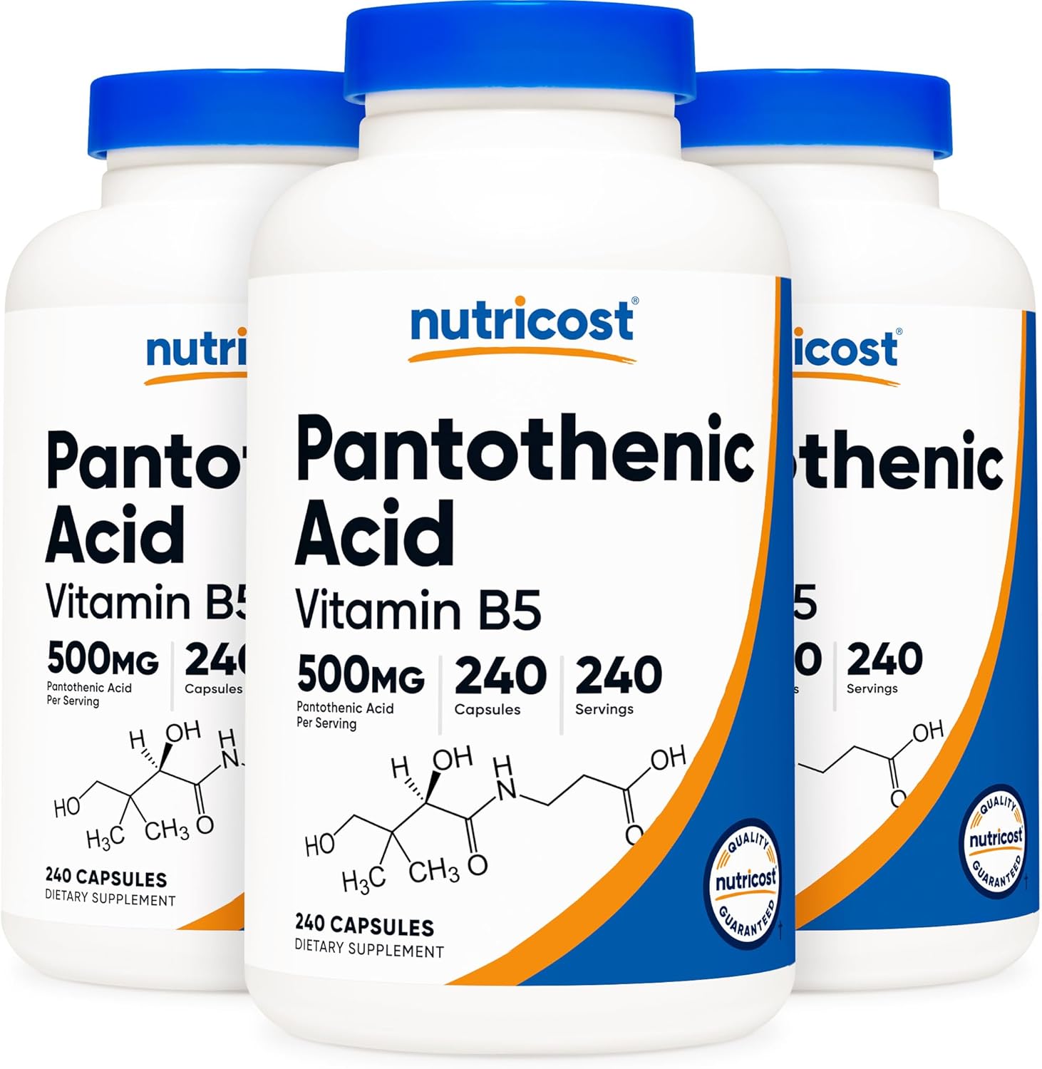Nutricost Pantothenic Acid 500mg - Essential Vitamin B5 Capsules