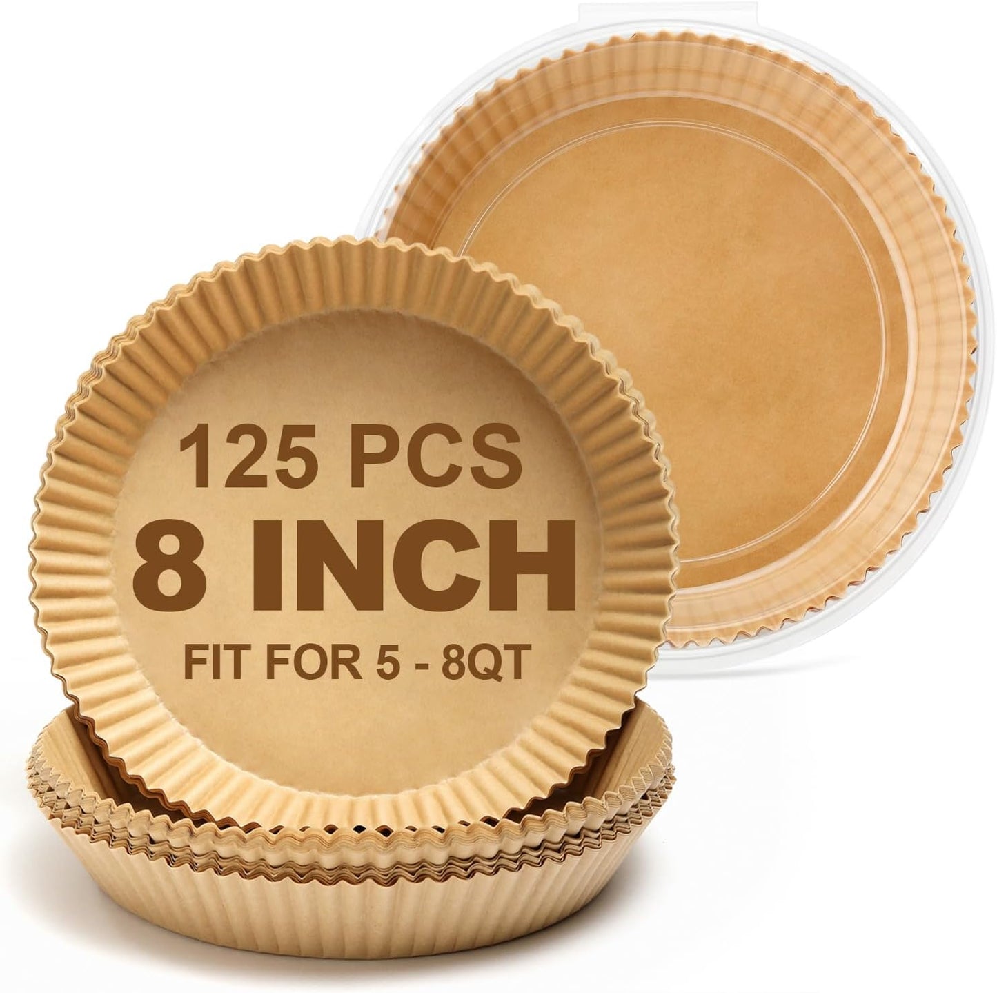 125 Pcs Oil-Resistant Air Fryer Liners - Clean in Seconds!