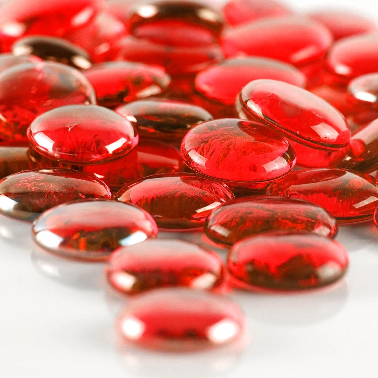 CYS EXCEL X-Large Red Glass Flat Gemstone Vase Fillers 28 LBS