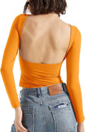 SUUKSESS Women Backless Going Out Tops Double Lined Open (Style H614)