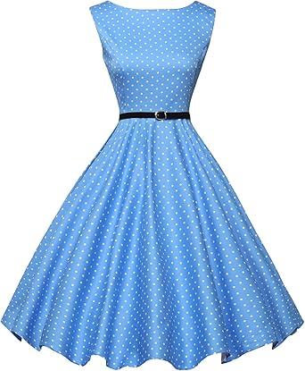 GRACE KARIN Boatneck Sleeveless Vintage Tea Dress with Belt Review