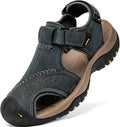 Men's Closed-Toe Leather Sport Sandals - Waterproof Trail Shoes