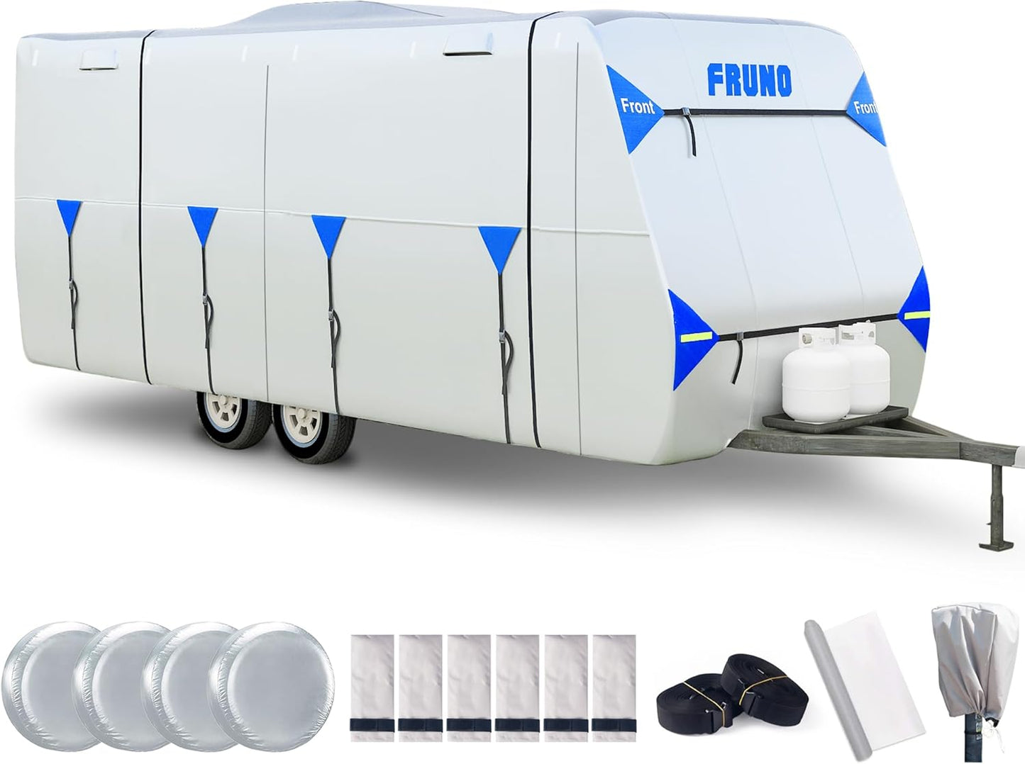 FRUNO Oxford Fabric Travel Trailer Cover 18ft-20ft Waterproof