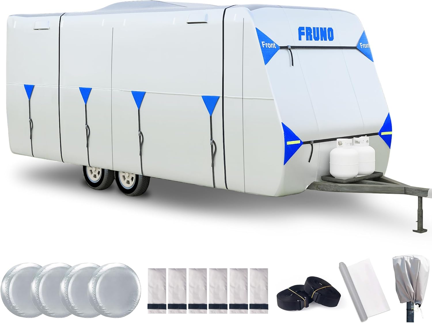 FRUNO Oxford Fabric Travel Trailer Cover 18ft-20ft Waterproof