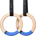 Gymnastics Rings Wooden Olympic Rings with Adjustable Straps - Durable