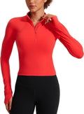 CRZ YOGA Butterluxe Half Zip Long Sleeve Crop Top - Soft (Style N9RF)