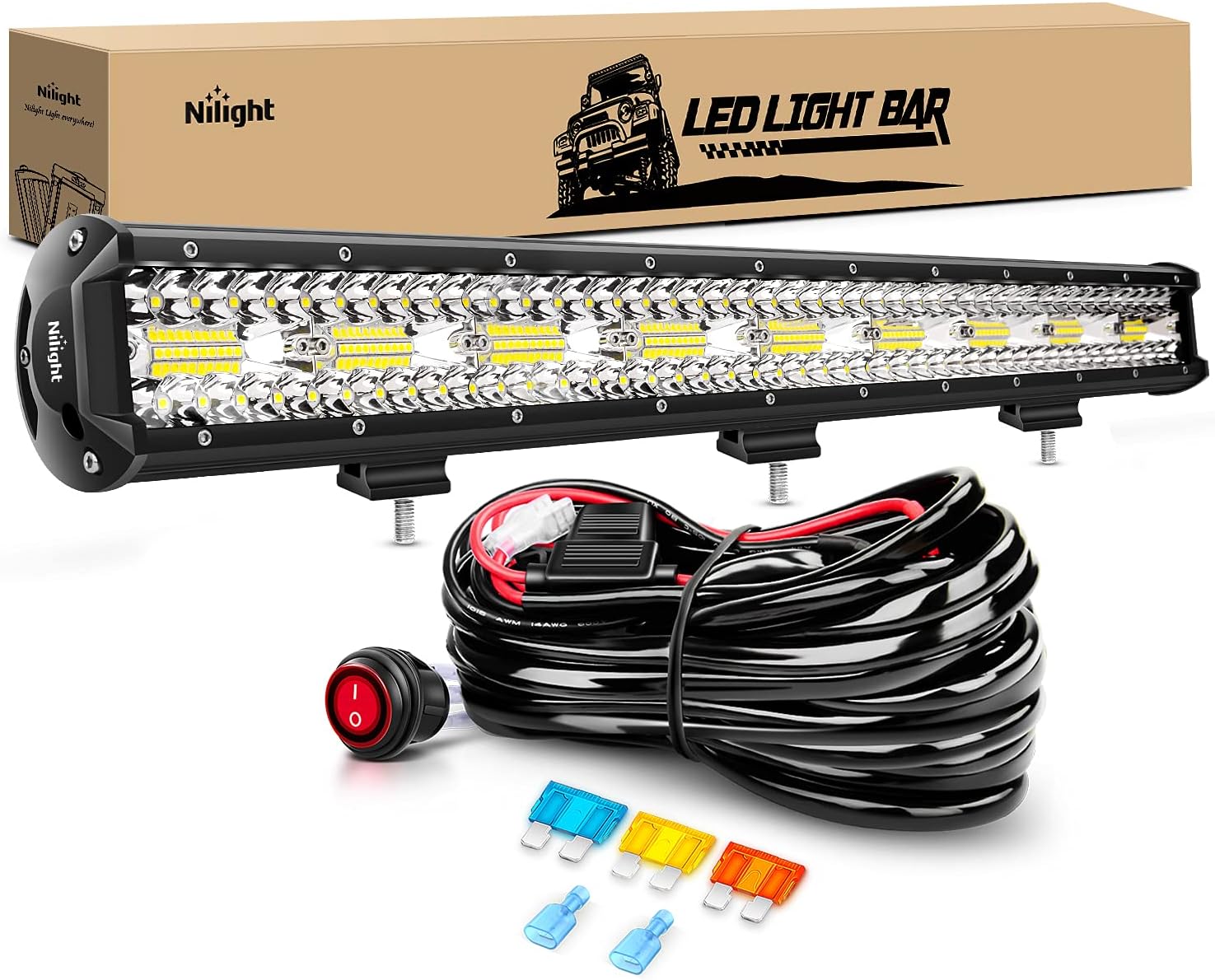 Nilight 26Inch LED Light Bar 540W for Off Road Vehicles