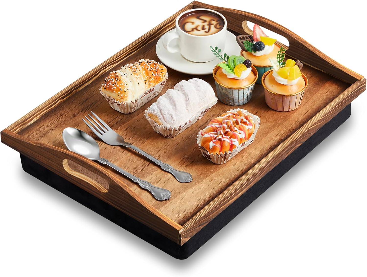 Bamboo Lap Tray with Detachable Pillow - Comfy Eating & Working in Style
