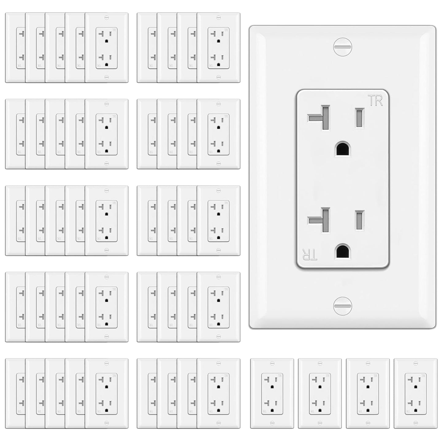 BESTTEN 20 Amp Decorator Receptacle Outlet for Safety & Durability