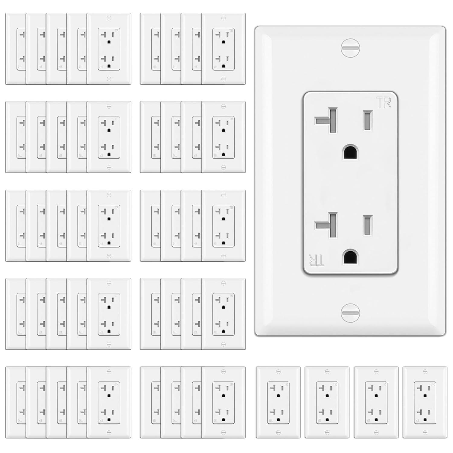 BESTTEN 20 Amp Decorator Receptacle Outlet for Safety & Durability