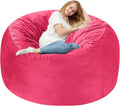 Homguava 4 FT Bean Bag Chair - Memory Foam Large Beanbag Sofa Pink