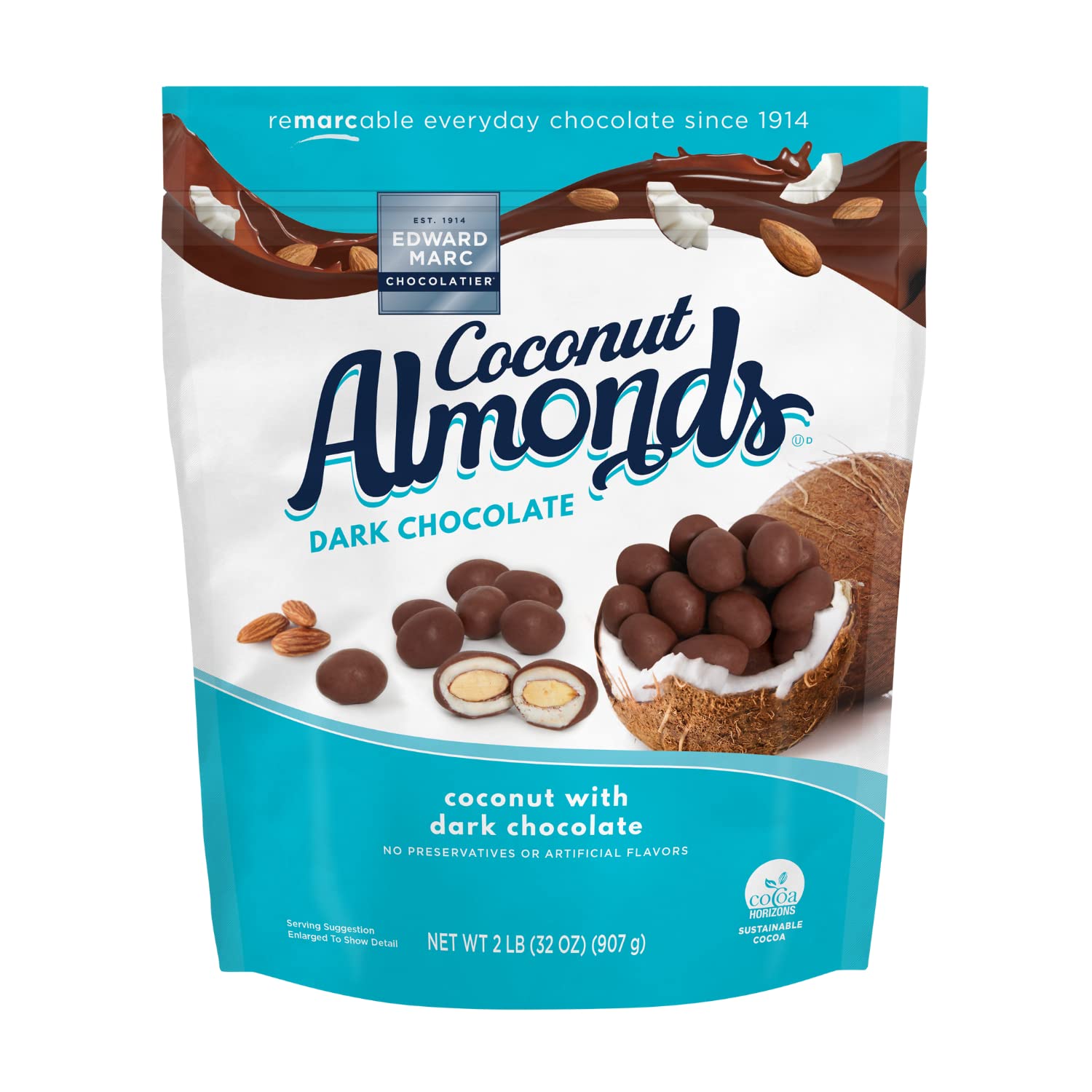 32oz Coconut Almonds with Dark Chocolate for Sweet Snacking