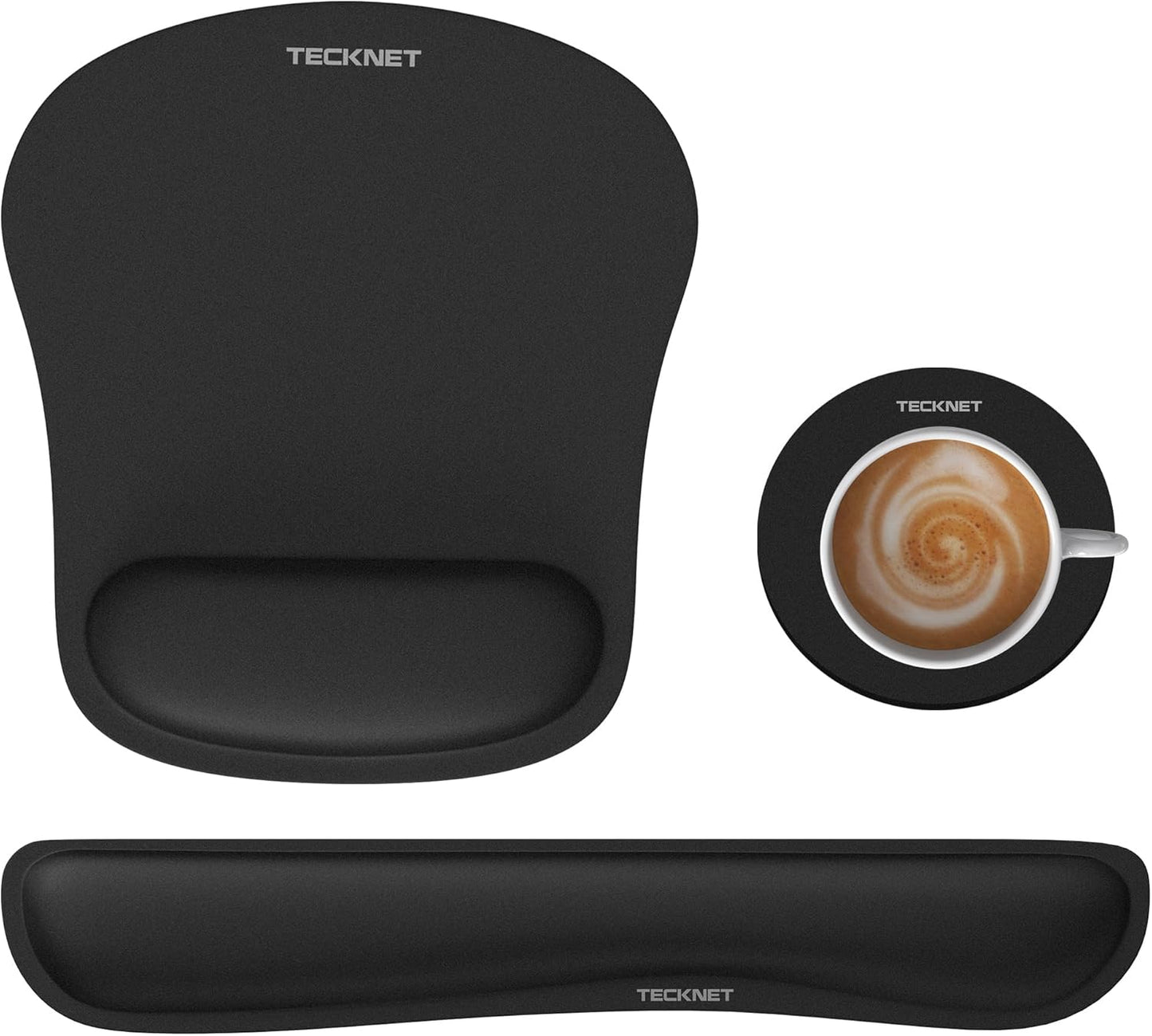 TECKNET Ergonomic 3-in-1 Memory Foam Mousepad