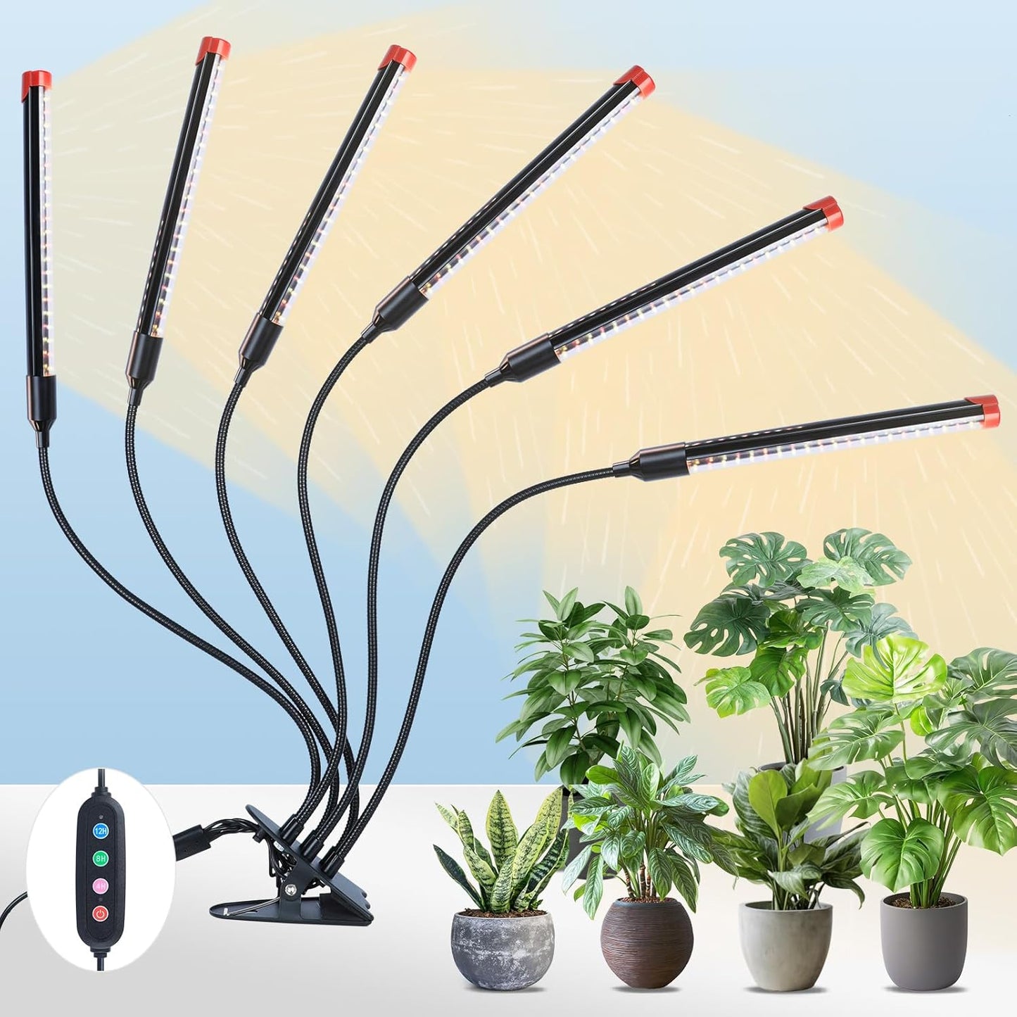 GameChanger 54W 6Head Strong Clip Grow Lights for Indoor Plants