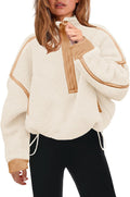 Panadila Womens Half Zip Sherpa Fleece Pullover - Cozy (Style H4MH)