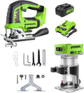 Greenworks 24V Brushless 2-Tool Combo Kit - Cordless Jig Saw & Router