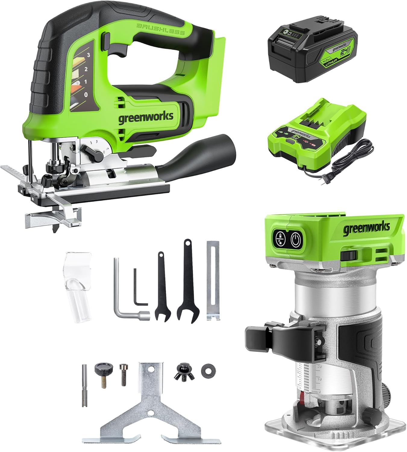 Greenworks 24V Brushless 2-Tool Combo Kit for Power Tools