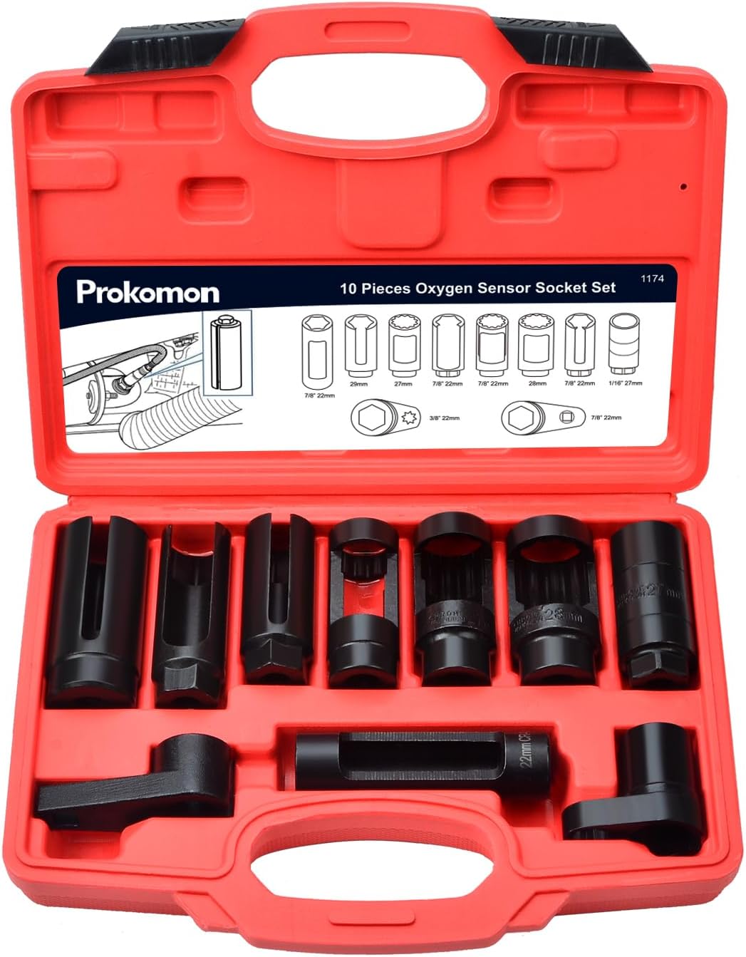 Prokomon Oxygen Sensor Socket Set for Easy Removal and Installation