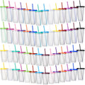 Clear Plastic Tumbler with Straw and Lid 56 Pack - Durable Colorful