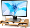 Monitor Stand with Drawer Bamboo Riser - Ergonomic 4.65in Height