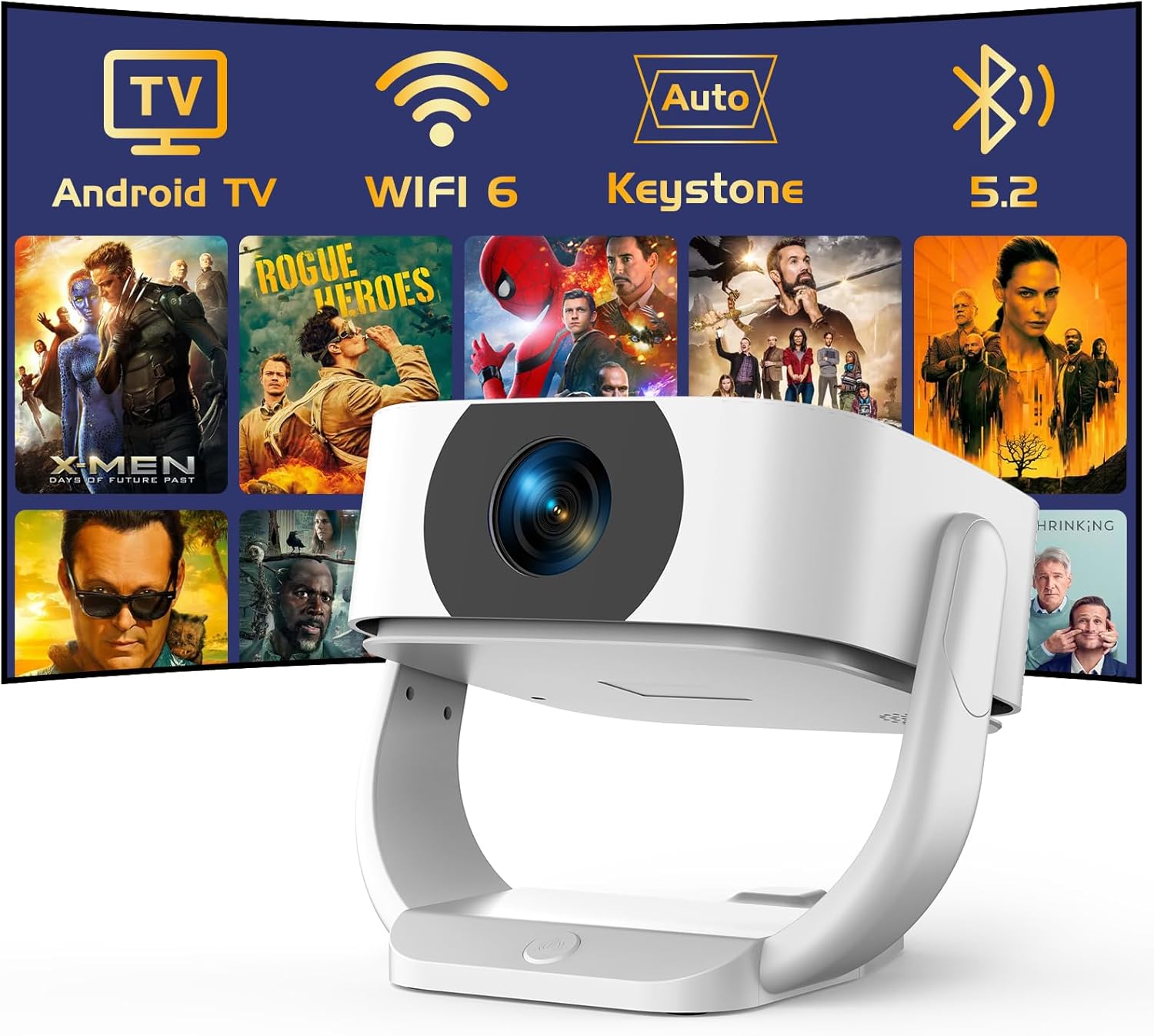 Portable Electric Focus Projector with Built-in Apps