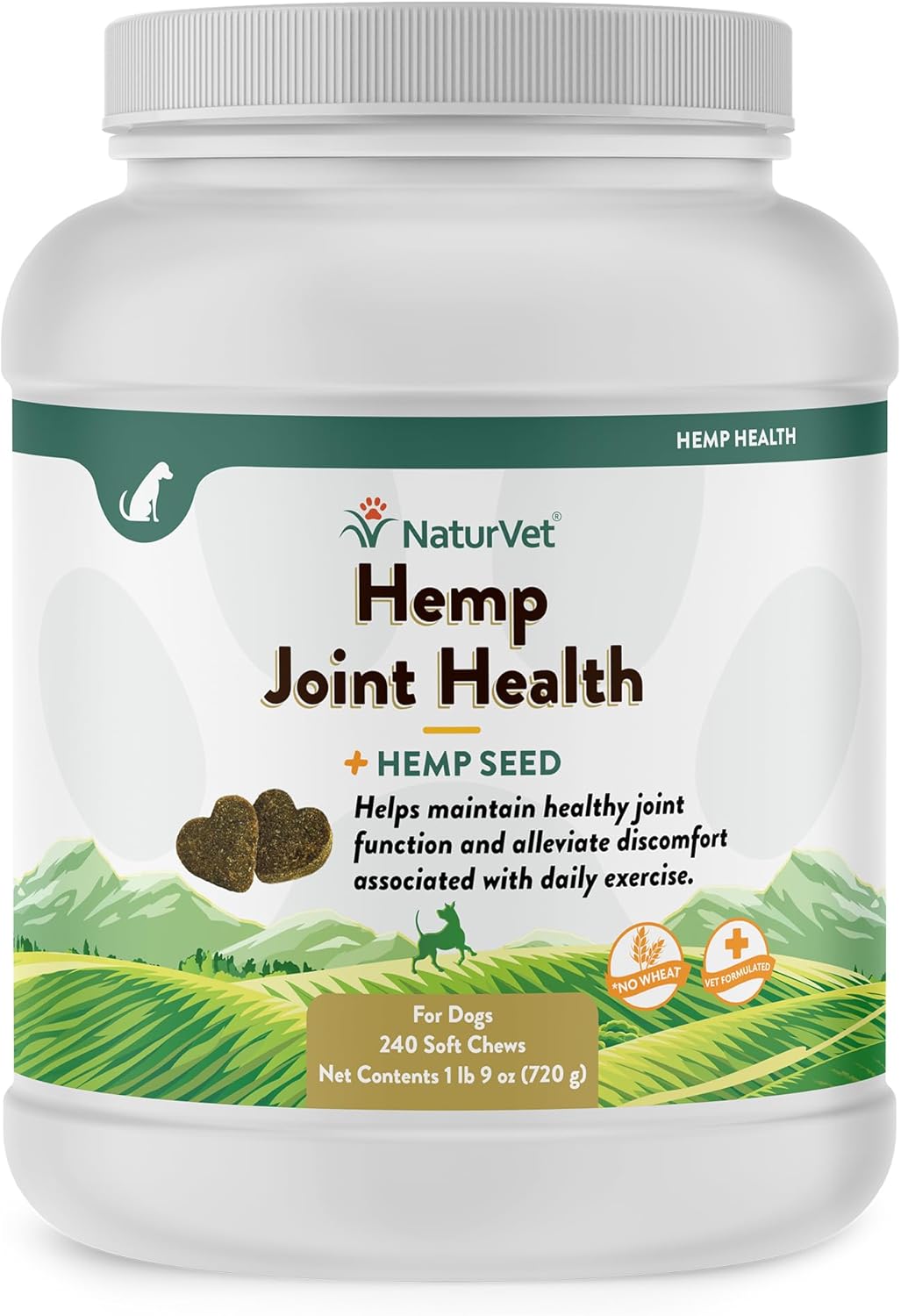 NaturVet Hemp Joint Health Soft Chew Supplements for Dogs