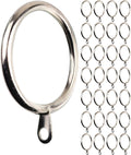 Meriville 28 pcs Satin Nickel 2-in Inner Diameter Curtain Rings